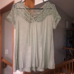 Entro green blouse Top size small